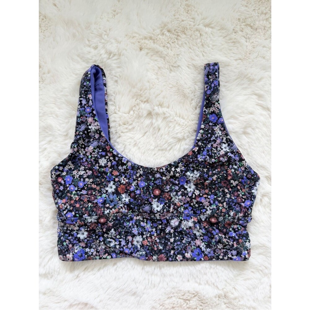Lululemon Floral Scoop Neck Reversible Sports Bra 4 - Purple